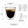 Transparent coffee cup featuring an outward flared opening and smooth curved glass construction