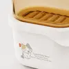 Medium 560ml stackable food storage container measuring 16.1 by 11.1 by 5.6cm with a rectangular body and removable inner tray.