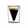 65ml transparent double wall espresso glass with inverted conical inner chamber and cylindrical outer body