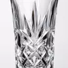 Geometric spirits tasting glass with patterned lower body for whiskey serving