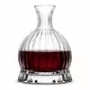 218mm ribbed glass wine decanter with wide rounded body and raised pedestal base