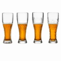 460ml embossed tall beverage glass for beer and cold drinks