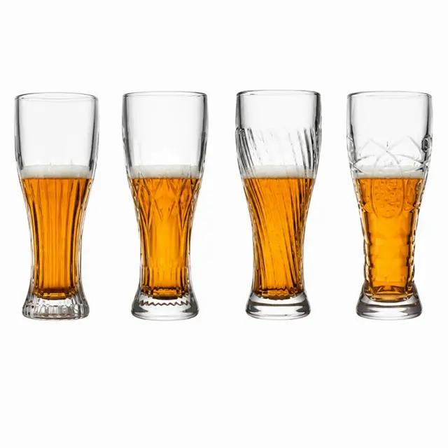 460ml embossed tall beverage glass for beer and cold drinks