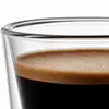 Clear 300ml double wall coffee cup featuring a distinctive narrow waist and wide circular rim