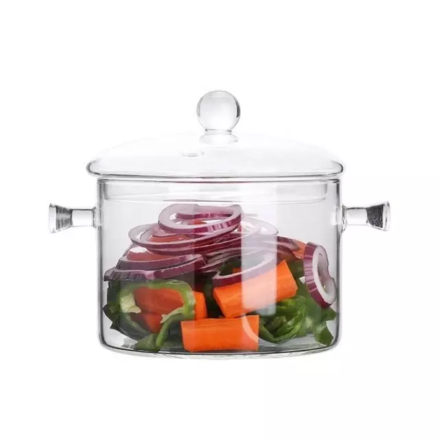 Premium clear borosilicate glass stew pot with lid for bird's nest, soup, and healthy cooking