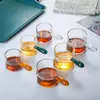 Jiateng mini measuring glass pitcher with scale pour spout and colorful glass handle