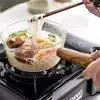 Transparent Glass Saucepan for Frying Sauteing and Food Preparation