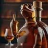 Artistic turtle whiskey decanter crafted from lead-free crystal glass for elegant drink service