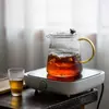 Modern Glass Teapot with Elegant Handle for Flower Tea and Herbal Tea