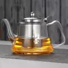 Premium borosilicate glass teapot for herbal tea and modern tea brewing