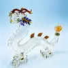 Artistic crystal dragon whiskey decanter with detailed dragon head and decorative pearl