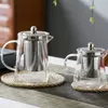Jiateng glass tea pot with stainless steel infuser for loose leaf tea brewing