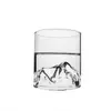 High-transparency lead-free borosilicate glass with an artistic alpine mountain design