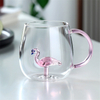 Jiateng clear glass cup with 3D rose flower inside, ideal for gifting or daily use, elegant and eye-catching design