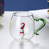 Jiateng glass cup featuring 3D starfish design, ideal for serving coffee, tea, or cold beverages, modern and eye-catching