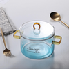 High-quality Jiateng glass cooking pot with lid, ideal for home cooking, boiling, or simmering, elegant and functional design