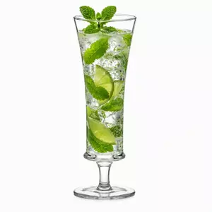370ml tall cocktail glass with slim bowl and short stem for mixed drink serving