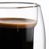 Clear 350ml double wall coffee cup with gently rounded sides and modern handleless design