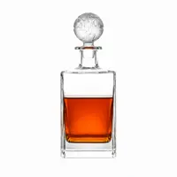 Basketball whiskey decanter with basketball shaped glass stopper for spirits serving