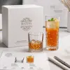 Short and tall diamond pattern drinking glasses for bars restaurants retailers and wholesale buyers
