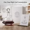 Decorative red wine serving decanter with layered round glass base