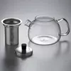 Transparent glass teapot with stainless steel infuser for restaurants, hotels, offices, and tea lovers