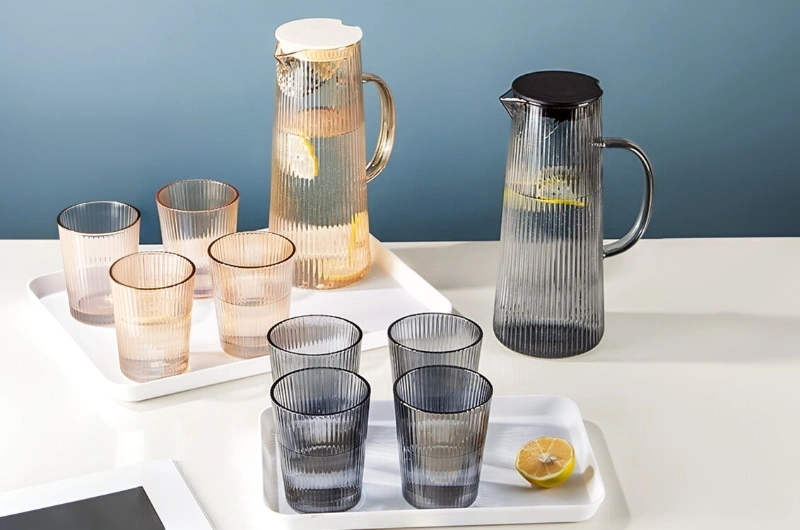 Ribbed Glass Water Pitcher: A Modern Choice for Stylish Home Beverage Serving