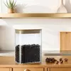 Transparent Glass Canister for Coffee Beans Grain and Dry Food Storage