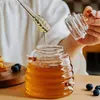 Creative Bee Design Glass Honey Container for Breakfast and Tea Time