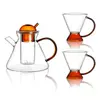 Loose Leaf Tea Brewing Set with Glass Teapot and Elegant Tea Cups