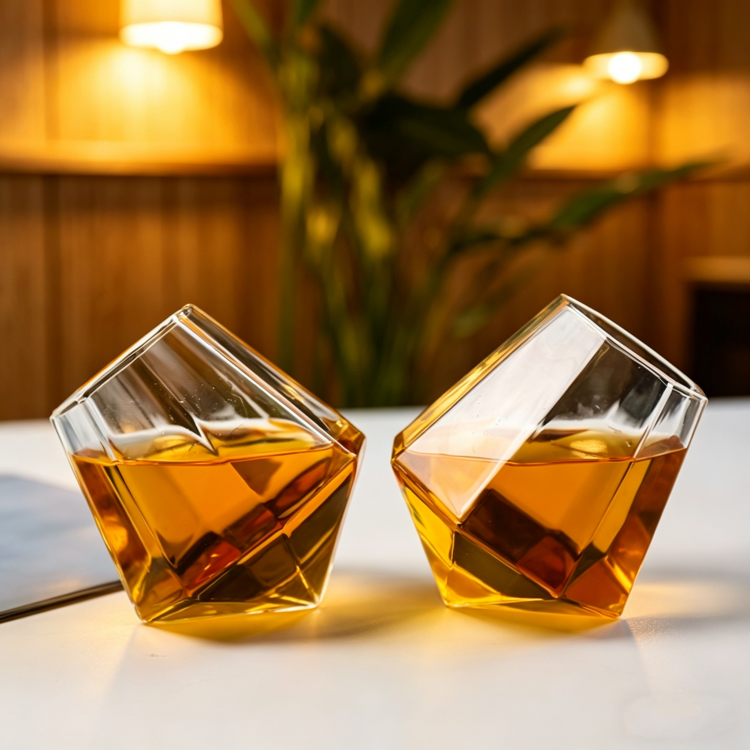 Jiateng angled whiskey glass, functional and stylish, great for birthdays, holidays, housewarming, or special occasions