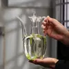 Jiateng minimalist glass tea pot with ergonomic handle and elegant long spout