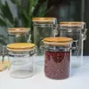 Jiateng airtight glass storage jars with bamboo lids and locking clips for kitchen pantry organization
