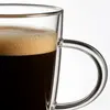 400ml double wall glass coffee cup designed for serving latte, black coffee, tea and cafe beverages