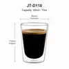 Transparent coffee glass featuring a tapered inner drinking chamber surrounded by a clear outer wall