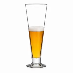 410ml tall pilsner beer glass with footed base