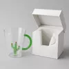 Jiateng novelty 3D glass cup with transparent body for water juice and cold drinks