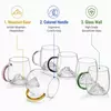 Jiateng 3D mountain glass mug with transparent body and colored glass handle