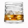 280ml swirl texture whiskey glass with sculpted spiral design for spirits serving