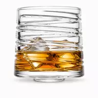 280ml swirl texture whiskey glass with sculpted spiral design for spirits serving