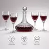 wine decanter gift set with four stemmed glasses for home entertaining and special occasions