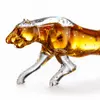 Leopard shaped whiskey decanter designed for decorative spirits presentation