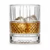 300ml diamond whiskey glass with textured center band and heavy base