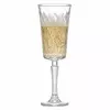Diamond pattern champagne flute with decorative geometric bowl and stemmed design