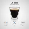 JT-D108 double wall coffee cup with tapered inner drinking chamber and transparent outer wall