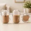 Cute bear shaped double wall glass cup for coffee and milk