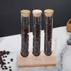 Borosilicate glass coffee storage tube rack for coffee beans, tea leaves, herbs, and spices