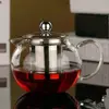 Round Borosilicate Glass Teapot with Stainless Steel Infuser – Heat Resistant Tea Pot