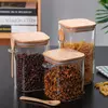 Premium glass coffee storage container with bamboo lid for preserving coffee freshness