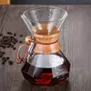 Elegant Wooden Collar Glass Coffee Brewer for Home and Cafe Use